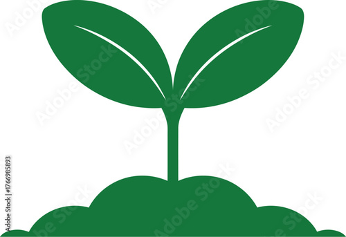 A green sprout emerges from the soil, symbolizing new growth and life.
