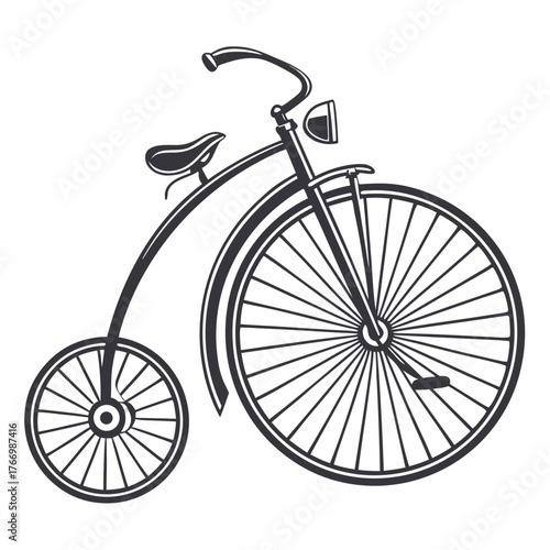 Classic Penny Farthing Bicycle Silhouette vintage retro