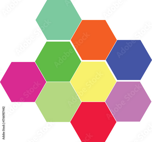 Colorful Hexagon Pattern Design Abstract Background Geometric Honeycomb Structure Modern Graphic Element