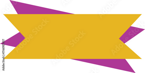 Golden banner template with purple accents for graphic design and marketing materials isolated