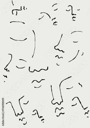 line art  faces background drawing 