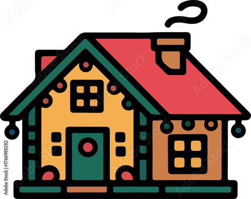 Christmas house logo vector .