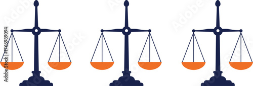 Balance scale icons, justice symbol illustration, equality concept art, legal fairness graphic, flat design weights, ethical decision visuals