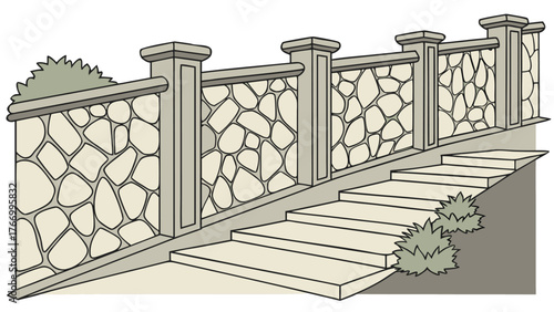 CAD Drawings. Set of Vector Stone Wall Pattern for Landscape Architecture and Design