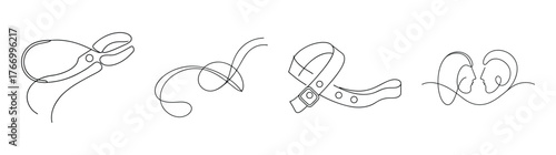 Detailed technical line drawings of various mechanical components and fasteners presented horizontally