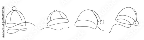 Collection of sketches showcasing beanies from multiple angles for design reference