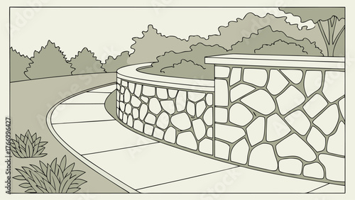 CAD Drawings. Set of Vector Stone Wall Pattern for Landscape Architecture and Design
