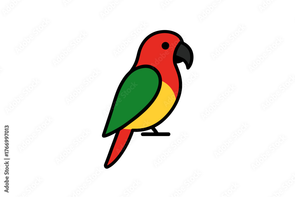 Fototapeta premium Vector Illustration of a Colorful Parrot