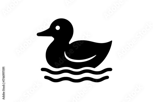 Vector Illustration of a Duck on Water