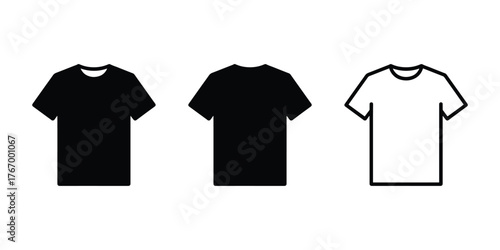 Vector t shirts silhouette on white background