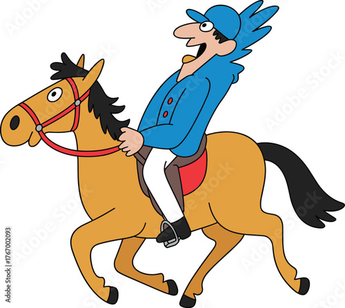 Smiling Cartoon Woman Sitting on White Chair Vector Illustration Blue Hair Yellow T-shirt Skinny Jeans Casual Adult Character.