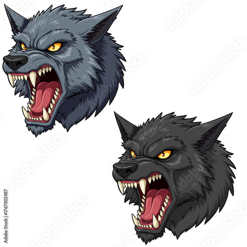 Werewolf Wolf Head Comic Cartoon Open Jaws