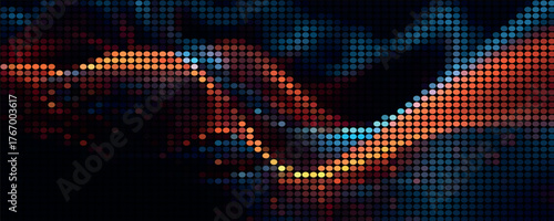 Dark colorful, Gray vector modern geometrical circle abstract background. Dotted texture template. Geometric pattern in halftone style with gradient.