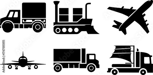 Vector art of various vehicle icons