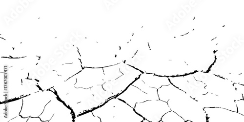 Cracked dry earth texture symbolizing drought and global warming. High-contrast black and white cracked soil background perfect for environmental design, climate change, or natural texture projects.