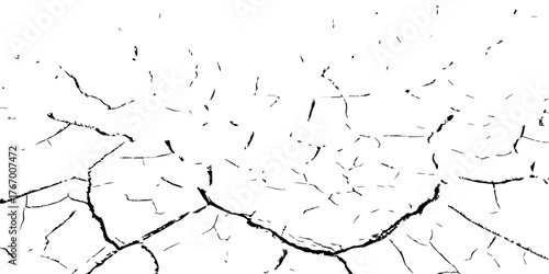 Cracked dry earth texture symbolizing drought and global warming. High-contrast black and white cracked soil background perfect for environmental design, climate change, or natural texture projects.