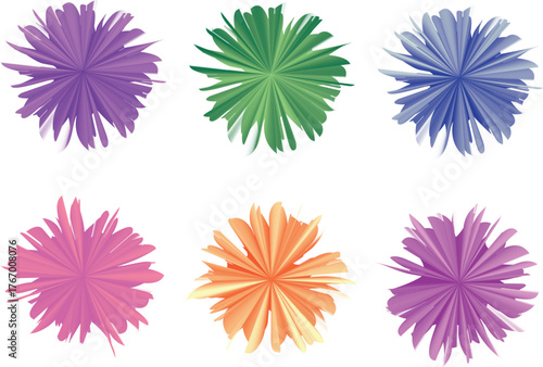 paper flower vector six varient pack