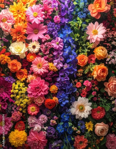 Wallpaper Mural A vibrant floral explosion bursting with colorful blooms Torontodigital.ca