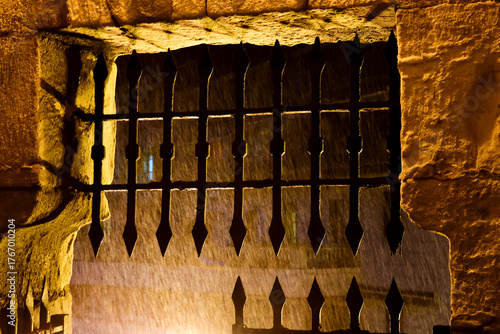 wrought iron fence on a rainy day in the basque country