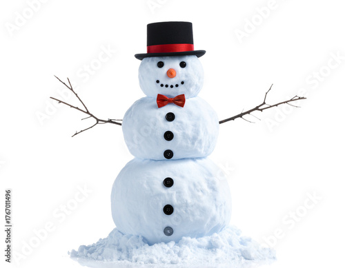 Schneemann isoliert auf weißem Hintergrund – Freisteller, Winter, Weihnachten, transparent