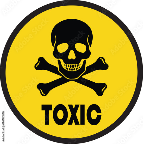 Skull and crossbones toxic hazard safety symbol