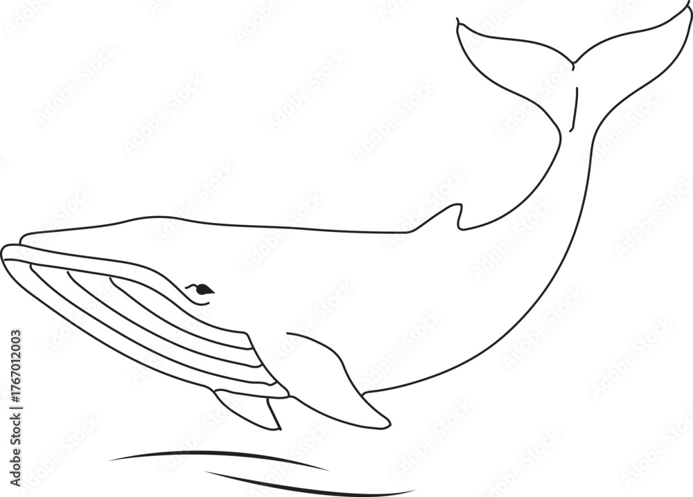 Fototapeta premium Minimal Squid Line Art | Elegant Ocean Wildlife Illustration | Modern Marine Design