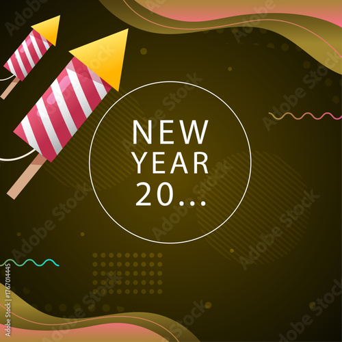 Celebrate New Year's Eve with a bang Exploding fireworks usher in the upcoming year with vibrant colors