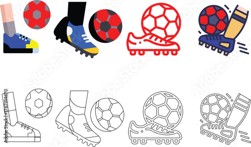 Ultimate Comprehensive Football (Soccer) Icon Set: Players, Gear, Officials, and Match Action (Flat, Silhouette, and Outline Vector