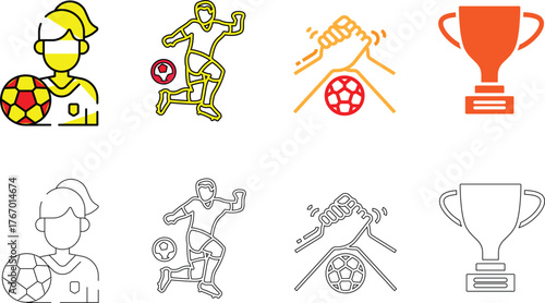 Ultimate Comprehensive Football (Soccer) Icon Set: Players, Gear, Officials, and Match Action (Flat, Silhouette, and Outline Vector)
