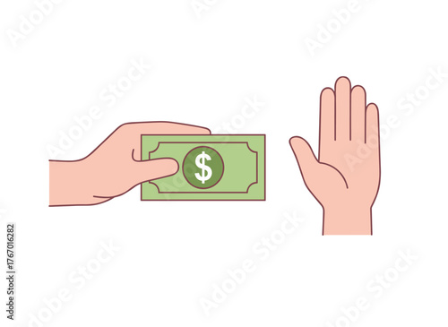 The businessman declined a bribe, refusing money offered by another businessman in an honest gesture