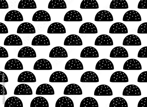 A seamless black-and-white minimal geometric vector background, ideal for wallpapers, pattern fills, web page backgrounds, surface textures, and textiles