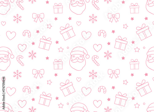 A seamless, minimalistic pattern for New Year and Christmas, featuring a cute holiday background and winter holiday texture
