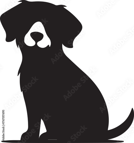 Silhouette of a Loyal Companion Adorable Dog Illustration