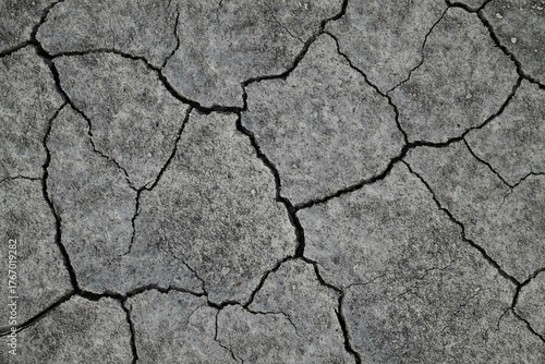 Close-up Texture of Severely Cracked Dry Earth - Drought and Aridity