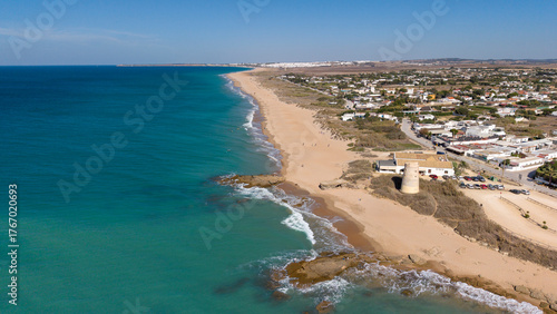 la hermosa playa del Palmar de Vejer en la costa de Cádiz, Andalucía