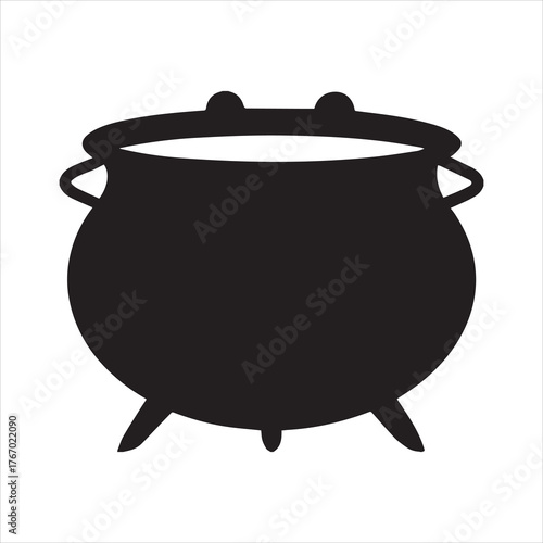 Cauldron silhouette, cauldron vector illustration, Witches black cauldron isolated on vector illustration