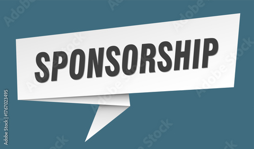 sponsorship banner. sponsorship speech bubble, label, sticker, sign template