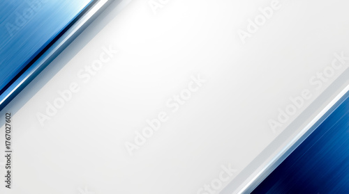modern corporate presentation frame background, abstract metallic blue and silver accents