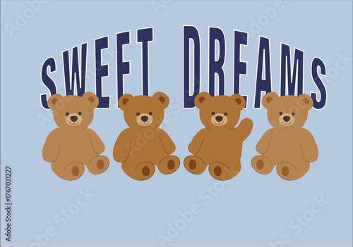  hand drawn design teddy bear and graffiti style