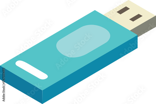 simple blue usb flash  driver illustration design