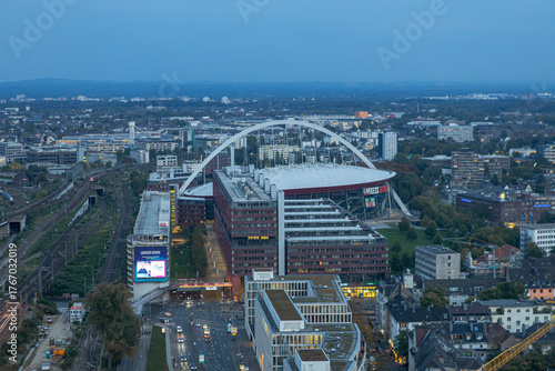 View of Cologne and Lanxess Arena from Cologne Triangle