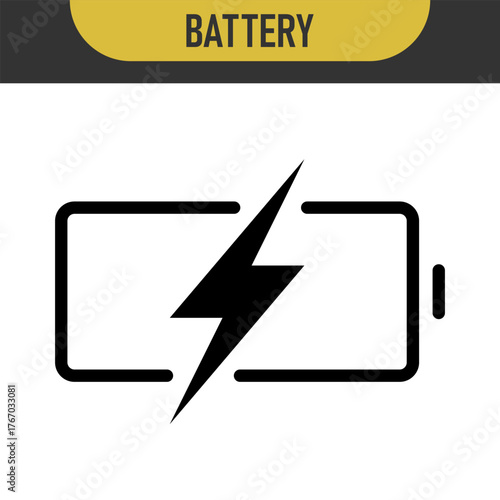 Set of battery icon . Full and low battery charge icons. Color icons set. Black icons