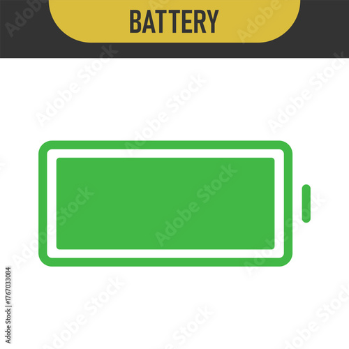 Set of battery icon . Full and low battery charge icons. Color icons set. Black icons