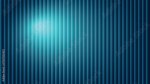 Abstract background with vertical lines in shades of blue and a bright light source on left