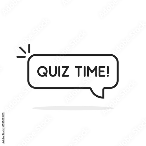 black thin line quiz time icon for fun game