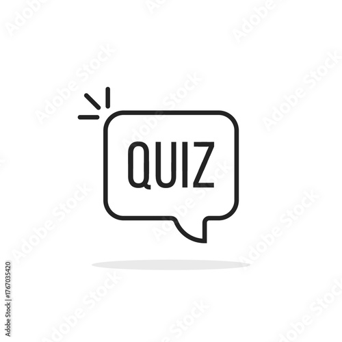 black thin line quiz icon with speech bubble