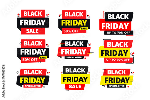 Black Friday Sale Promotional Banners with Discount Offers