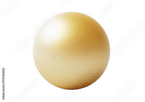 Close-up shot of a lustrous golden pearl showing subtle tones and reflections isolated on transparent background