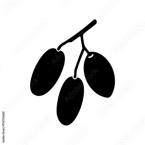Elegant depiction of dates on a branch, creating a minimalist design