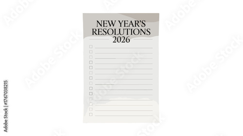 New year's resolutions notepad.